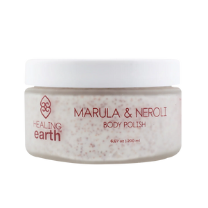 Scrub corpo Marula e Neroli Healing Earth esfoliante delicato naturale per effetto levigante sulla pelle 200ml